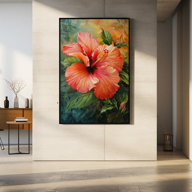 Pink Hibiscus Flower Painting